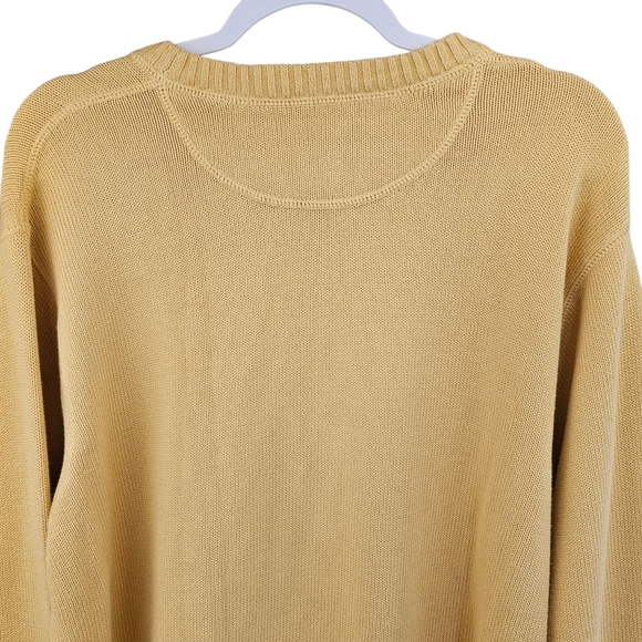 Eddie Baurer Men's Woven Cotton Crew Neck Sweater, Soft Gold, Size XLT - Picture 5 of 8